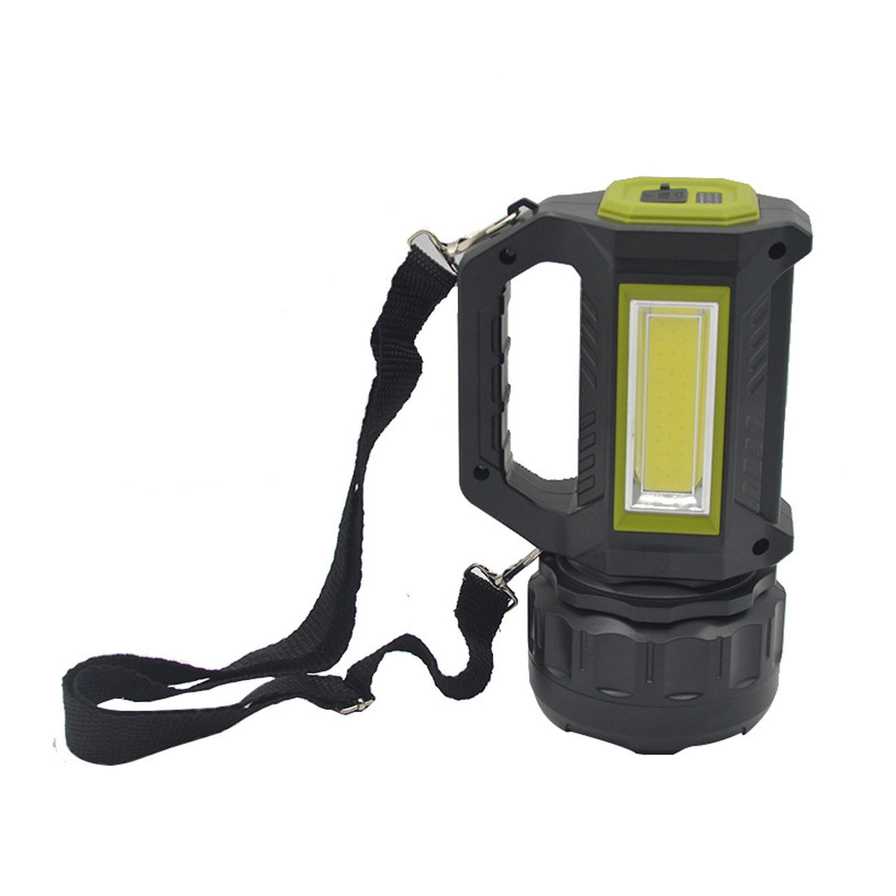 Solar Flashlight Outdoor Rechargeable Satchel Light Multi-Function Searchlight Adjustable USB Red Light Warning Light Cross-Border