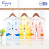 Baby's jumpsuit summer thin cotton short-sleeved closed pajamas for boys and girls newborn's summer climbing suit
