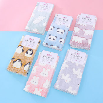 Cross-border New Cartoon Printed Small Towel Multi-functional Home Washing Cloth Kitchen Washing Cloth Water Absorbent Quick Drying for Hair