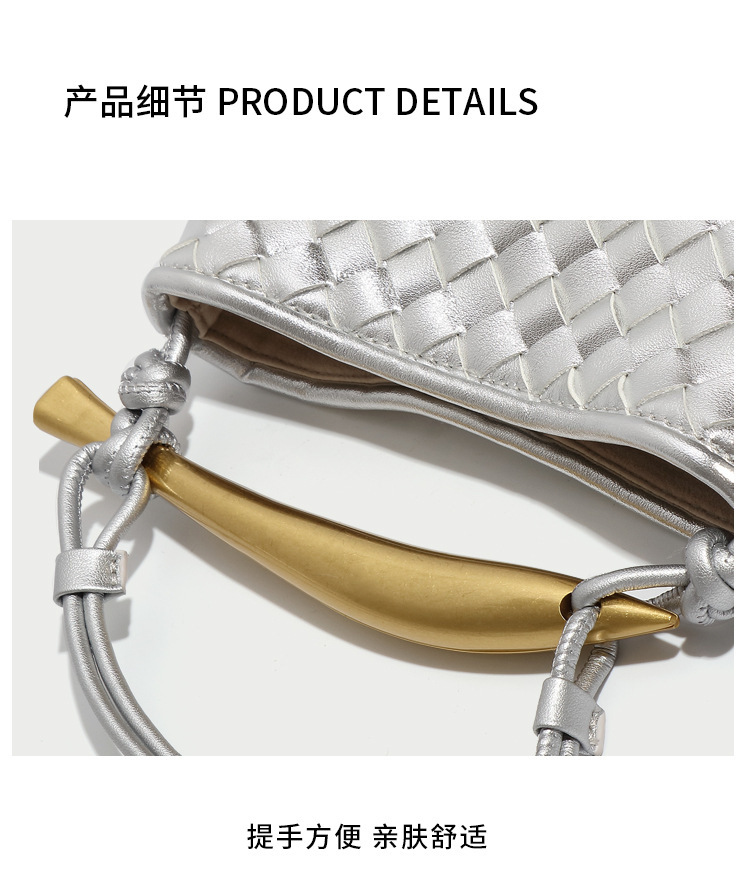 Túi xách nữ mini dáng bánh chưng đan bện phong cách Hàn Quốc — B1679 # đen trắng, B1679 # đỏ rượu, B1679 # Hải quái xanh, B1679 # kaki