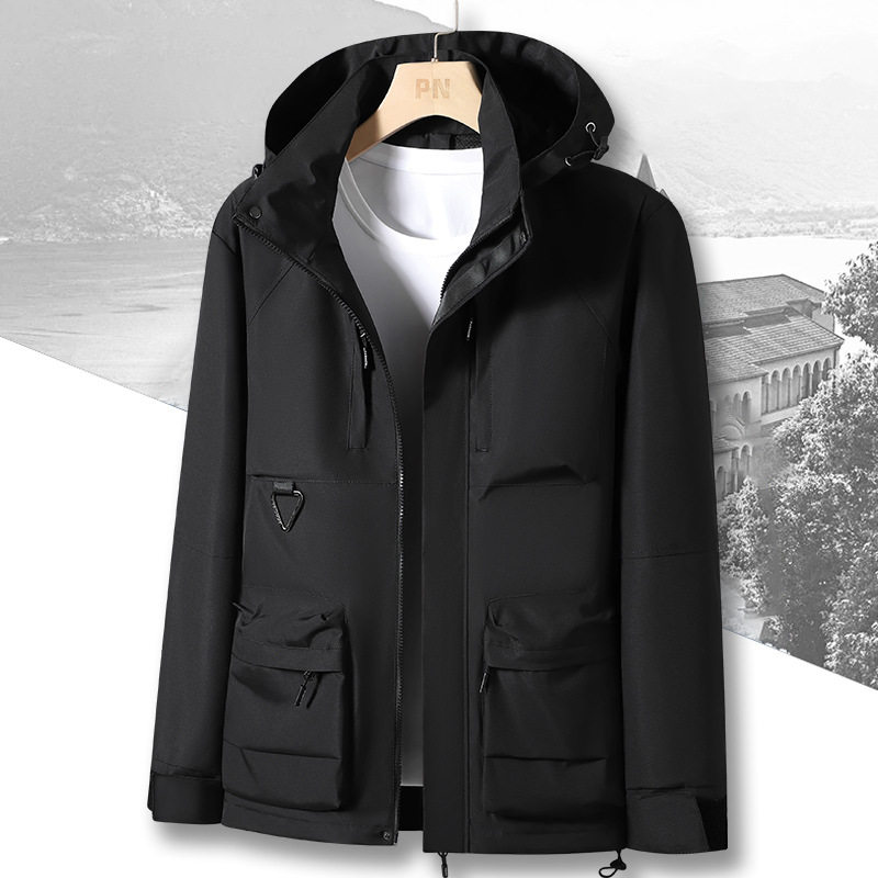 New Outdoor Jacket for Men, Autumn and Winter New American Style Trendy Windproof Functional Jacket, Unisex Trendy Hooded Coat