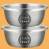 Food-Grade Thickened Stainless Steel Basin, Vegetable Washing Basin, Draining Basket, Household Kitchen Colander, Rice Washing Basin, Fruit Basket