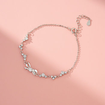 Po S999 Silver High-end Bow Bracelet Women's Girlfriend Light Luxury Niche Exquisite 2024 New Arrival Bracelet
