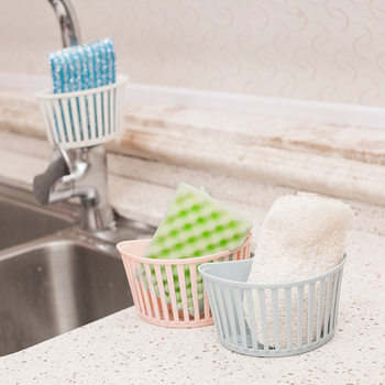 Kitchen sink drain storage basket button faucet hanging basket dish sink sponge drain rack wholesale