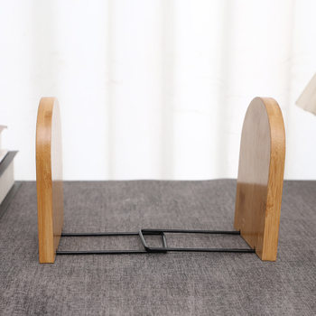 Desktop Bamboo Bookend Book Storage Wooden Bookend Student Removable Baffle Storage Bookshelf Bookend Rack