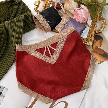 Xiao Xiang feng underwear women's cotton cotton crotch antibacterial hollow plus size sexy belly hip 2024 a generation of hair