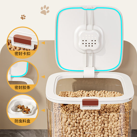 Household Cat Food Storage Barrel Freeze-Dried Dog Food Sealed Barrel Cat Pet Food Moisture-Proof Storage Storage Box Food Storage Barrel