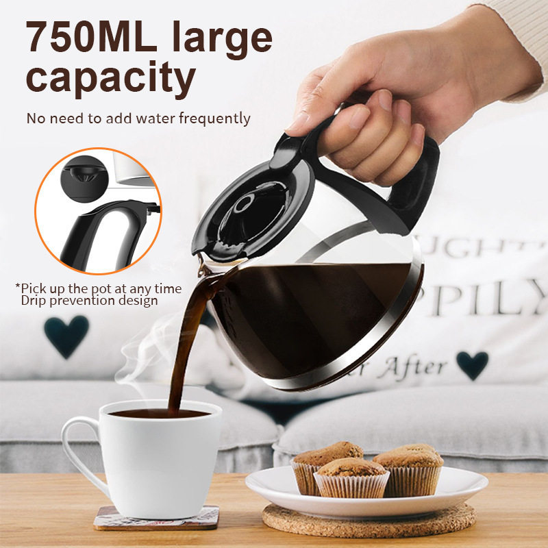 Cross-Border American Standard Coffee Machine Automatic 110V Drip Coffee Machine American Milk Tea Machine Coffee Pot