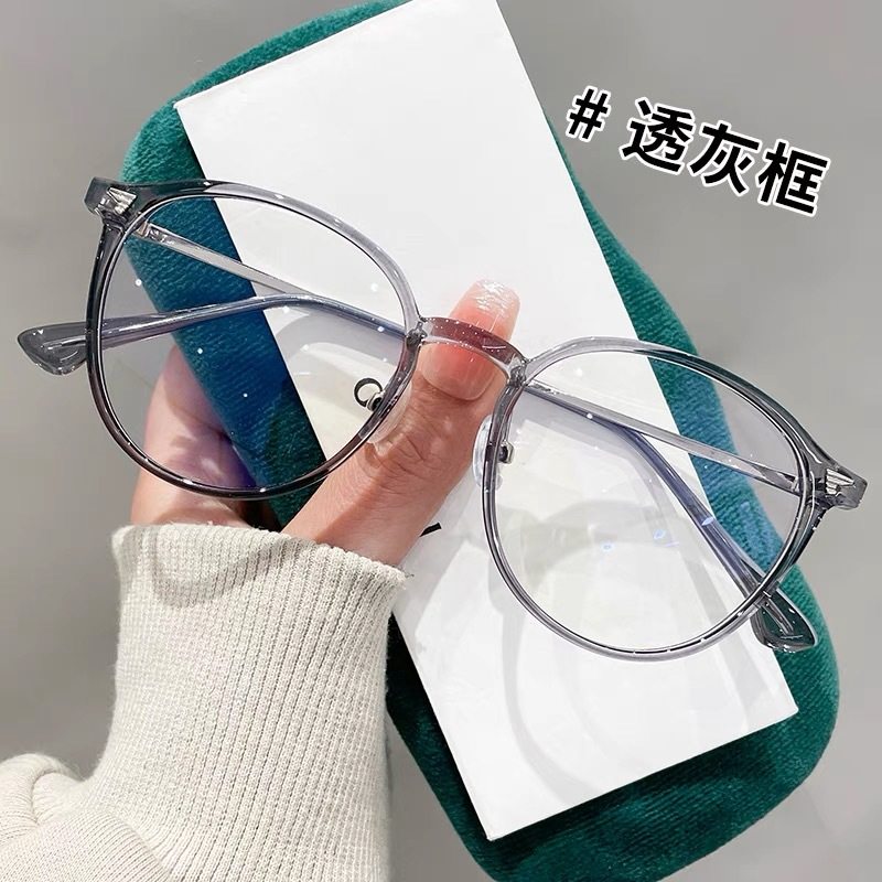 TR90 cold brown glasses women's myopia can be equipped with degrees Square round face plain beauty artifact face slimming small glasses frame