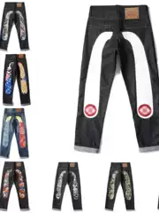 high quality Fashion Jeans Straight Design Retro Street Casual Sports Pants Washed Old Jeans