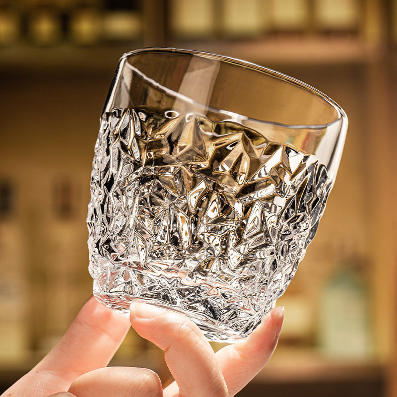 European Style Luxury Whiskey Wine Bottle Thickened Crystal Glass Ice Flower Wine Utensils Household Wine Glass suit Wine Pot