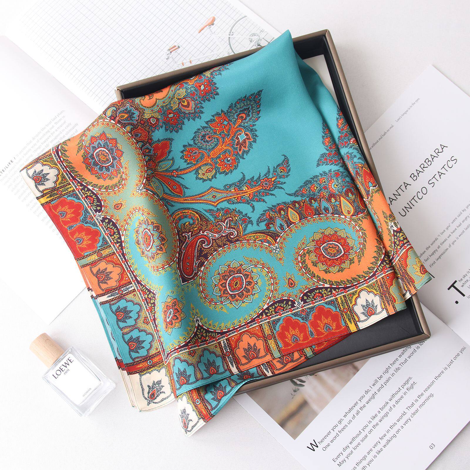 70 Mulberry Silk Square Scarf Spring and Autumn Hangzhou Silk Small Square Scarf Women's Silk Scarf Wholesale Advanced Scarf Original Design