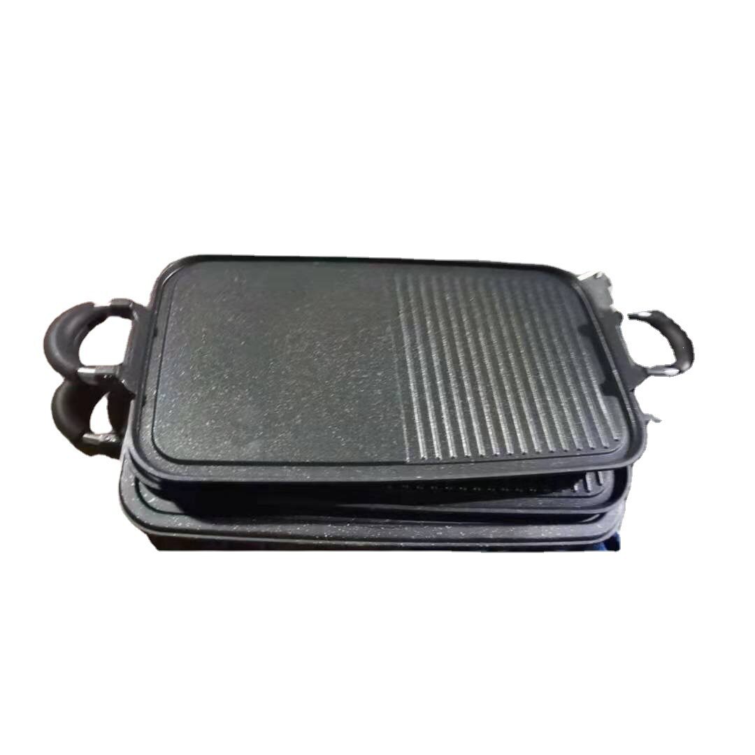 Korean-style rectangular non-stick baking tray cassette oven plate maifan stone convenient home outdoor barbecue plate thickened barbecue plate