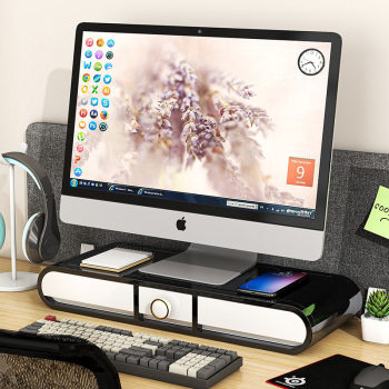 Cross-border Desktop Computer Elevated Rack Desktop Monitor Storage Box Screen Base Office Drawer-type Storage Rack