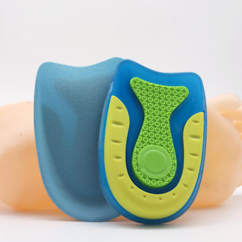 High elastic shock-absorbing heel pad men's and women's protective heel insole relieve foot pain heel three-color half-size pad wholesale