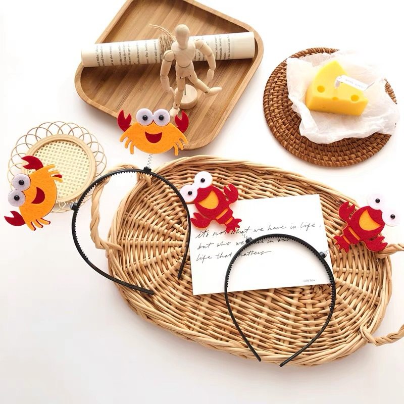 Cute cartoon star Smiley face headband lobster crab headband sapling bean sprout bean sprout hairpin sunflower headdress female