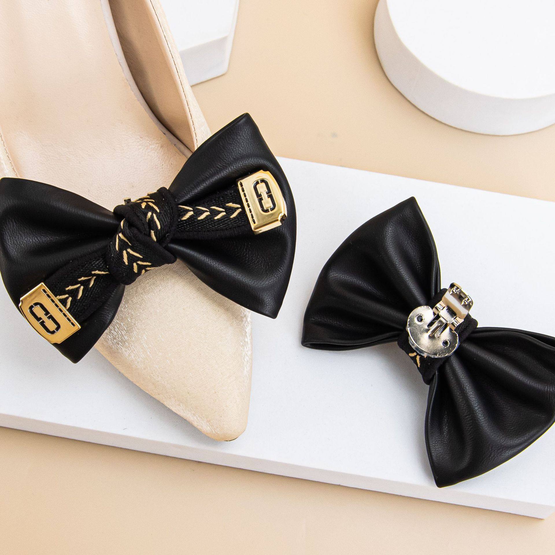 1 Piece Detachable Single-Layer Leather Flower Wheat Ear Buckle Decoration Shoe Buckle Shoe Clip High-Heeled Shoe Decoration