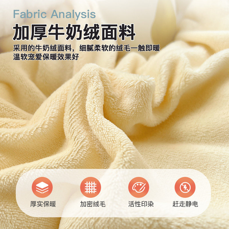 Cream Wind Milk Velvet Four-piece Set Winter Thickened Flange Coral Velvet Quilt Bed Single Dormitory Bedding Three-piece Set