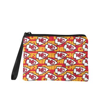 Kansas Chiefs Logo Print to Figure Clutch Independent Station Hot Selling Polyester Canvas Coin Purse