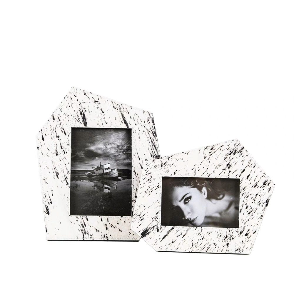 Modern Simple Leather Horse Hair Photo Frame 6 Inch 7 Inch Bedside Table Creative Ornaments Desktop Decorations Hotel Model Room