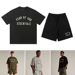 Cross-border European and American Fashion Brand FOG Line ESSENTIALS Letter Slogan Printed Short-sleeved T-shirt Men's and Women's High Street Half-sleeved T-shirt