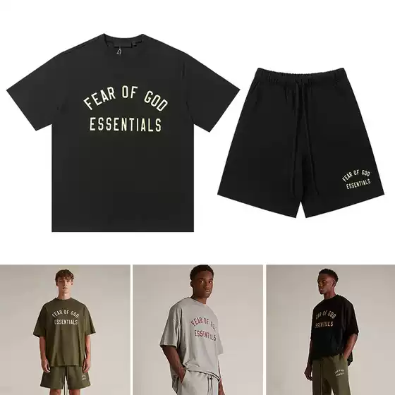 Cross-border European and American Fashion Brand FOG Line ESSENTIALS Letter Slogan Printed Short-sleeved T-shirt Men's and Women's High Street Half-sleeved T-shirt