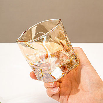Ins Cyber Celebrity Glass Whiskey Wine Glass Water Glass Origami Twist Cup Fruit Juice Milk Drink Wine