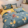 New Class a Thickeneded Brushed Four-Piece Set of Small Fresh Bed Sheetss and Quilt Covers for Students Washed Cotton Three-Piece Bedding Set a