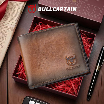 Captain Niu Guangzhou Baiyun Manufacturer Wallet Men's Genuine Leather Short Anti-Theft Brush Multi-Card Slot First Layer Soft Cowhide Wallet