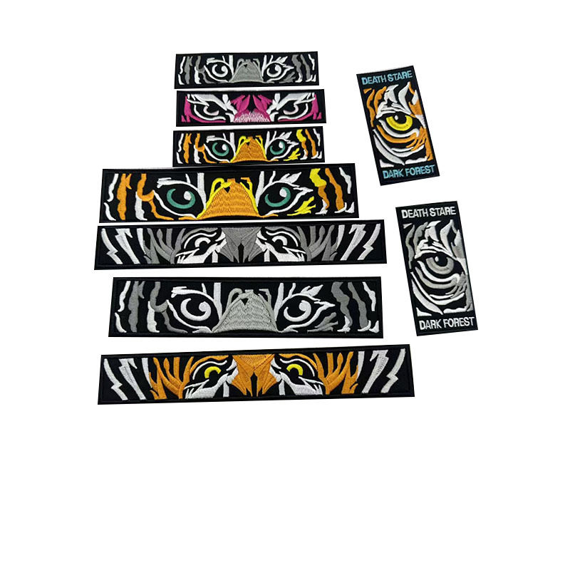 Long Strip Embroidered Velcro Seal Personality Badge DIY Sewing English Patch Cloth Sticker Outdoor Clothing Accessories