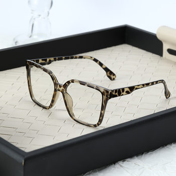 Large Frame Square Glasses Frame 2024 New Flat Glasses Women's Anti-blue Glasses Plain Face Small Frame Glasses