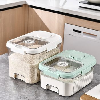 New Transparent Large-Capacity Magnetic Rice Storage Box Flip-Top Timer-Proof Insect-Proof and Moisture-Proof Rice Bucket Grain Storage Tank