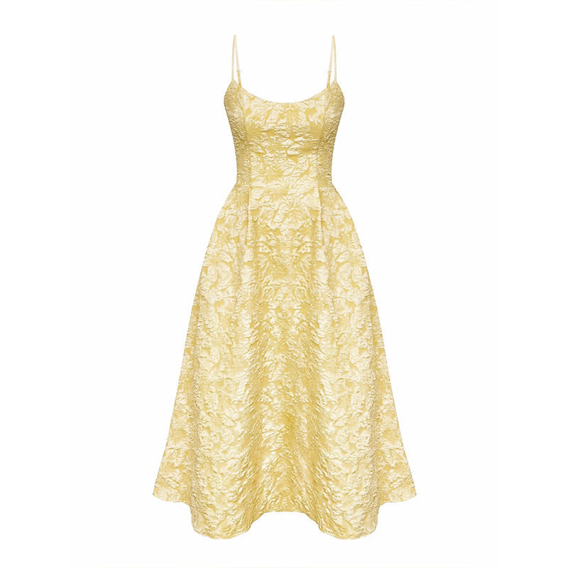 Elegant Princess Style Floral A Line Dress Sleeveless Waist Defined Summer Fashion Wholesale Available