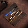 Cross-border supply of crazy horse leather men's short wallet retro leather multi-functional long wallet card bag factory hot sale