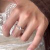 Advanced Sense Planet Zircon Matte Metal Ring Women's Niche Design Light Luxury Fashion Simple All-match Ring Ring