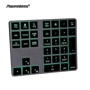 Digital keyboard backlit multi-function press keyboard aluminum alloy backlit numeric keypad 7 color luminous keyboard