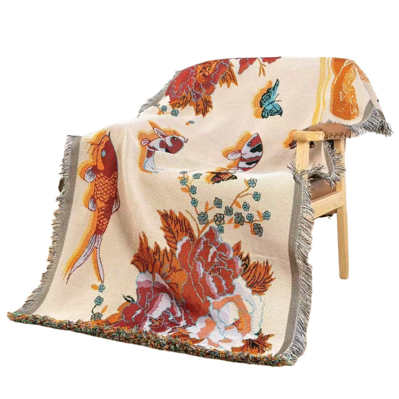 [Good Stuff] Sofa Towel, Sofa Cushion, Double-Sided Thread Blanket Cover, Four-Season Thickeneded Km Pad Cloth Type