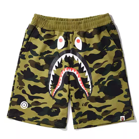 3D cross-border foreign trade wholesale tide brand BAPE shark leisure sports camouflage shorts a generation of hair ape head pants