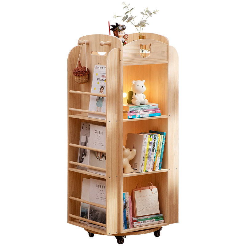 实木书架书柜置物架储物柜一体格子柜展示柜落地多层客厅置物柜