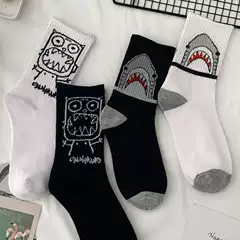 Demon Basketball Socks Men's Summer Long Cotton Odor Deodorant Sports Running Thin Cartoon Teenagers Fashionable Socks for Boys
