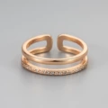 Diamond double open ring (rose gold)