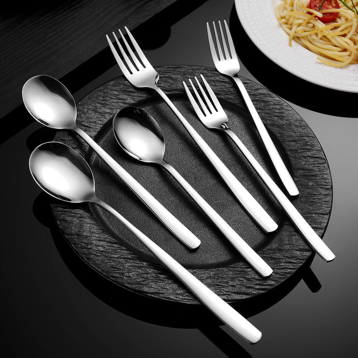 Thickened Korean-Style Spoon 304 Stainless Steel Spoon Thickened Stirring Ice Spoon Coffee Spoon Household Dining Spoon Factory Wholesale