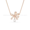 Bowknot teardrop rose gold necklace