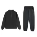 Black half-zip leggings-suit