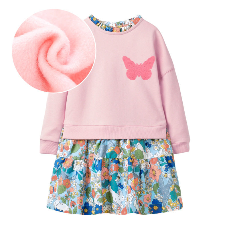 Girls' Autumn & Winter Style Dress, Striped Long-Sleeve Kids' Dress