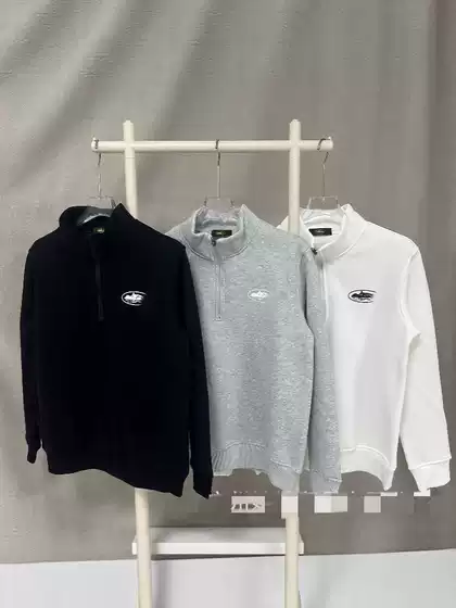 25 Years of Autumn and Winter Cross-Border Direct Supply of Devil Classic Half-Zip Sweatshirt Printed Pure Color Casual Sweatshirt for Men and Women