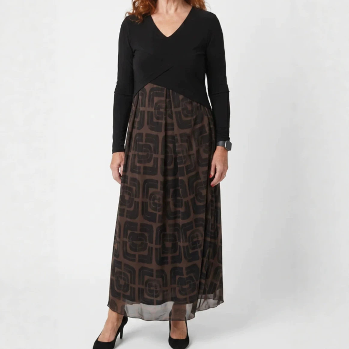 3D Effect Casual V Neck Long Sleeve Loose Dress Spring Summer Collection Womens Fashion Wholesale Available