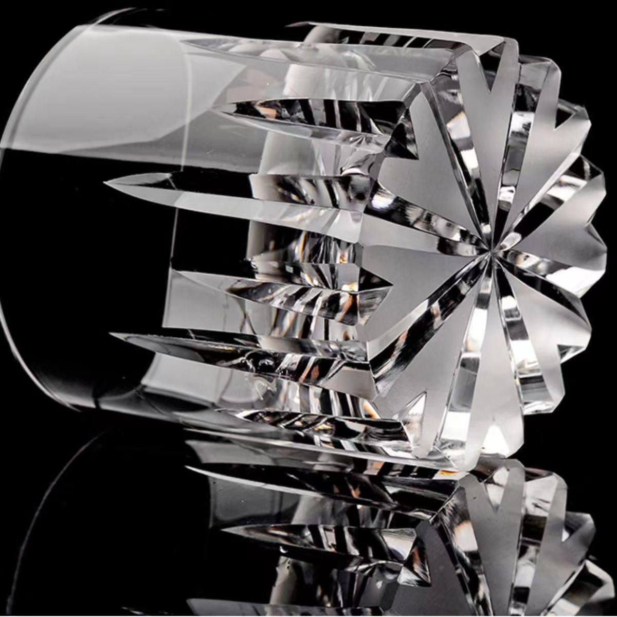 Cut Cup household Crystal Whiskey Cup hand-carved Net red high-looking red wine glass carved star Mango