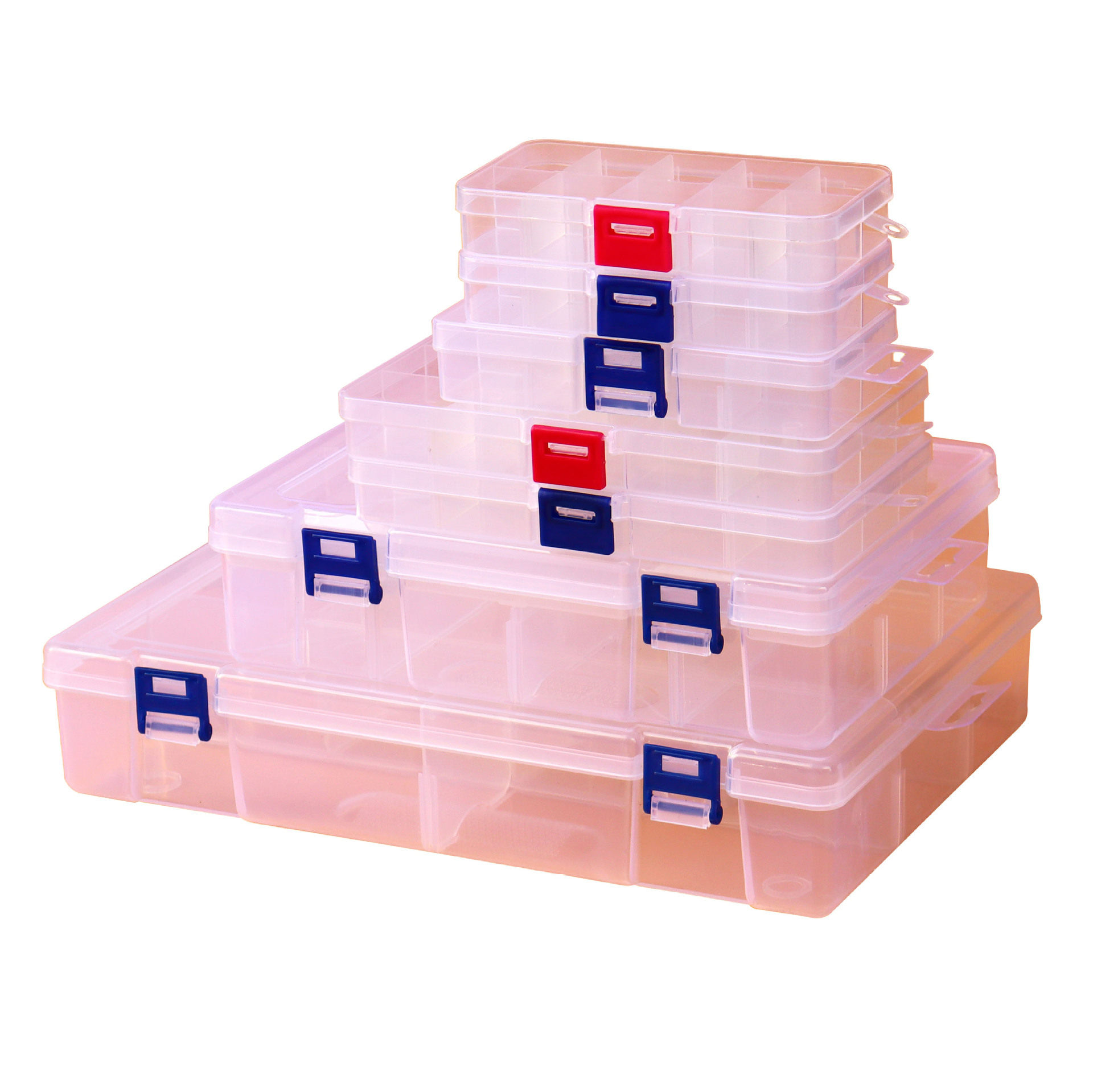 Hardware accessories transparent plastic storage box 10 15 24 28 36 button jewelry fishing gear packaging box