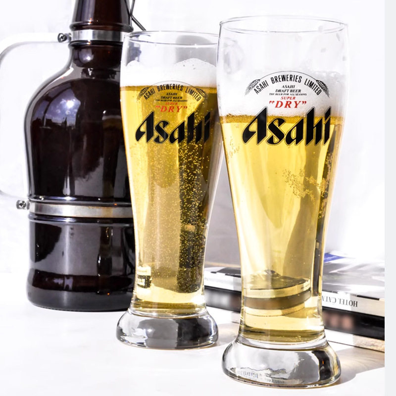 Asahi Thickened Beer Mug, Special Mug for Japanese Restaurants, Extra Large Capacity Beer Mug, Japanese Craft Beer Mug